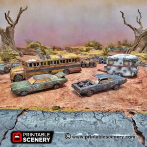 Printable Scenery Abandoned Vehicles