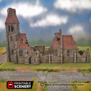 Printable Scenery Medieval Church Ruins