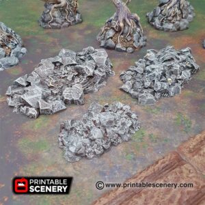 Printable Scenery - Jagged Rocks