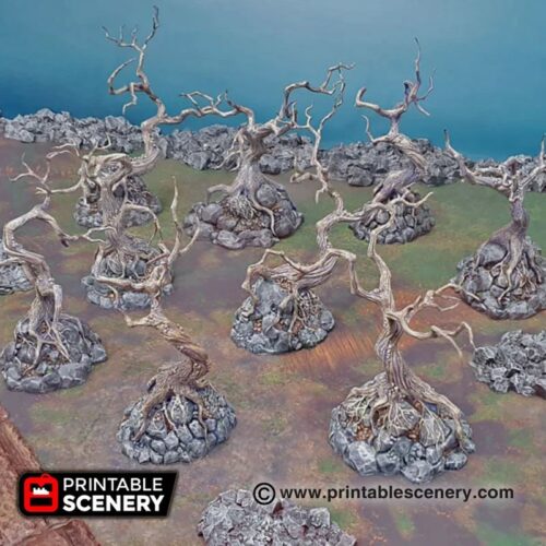 Printable Scenery - Contorted Trees