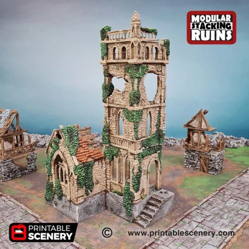 Printable Scenery - Bell Tower & Sept