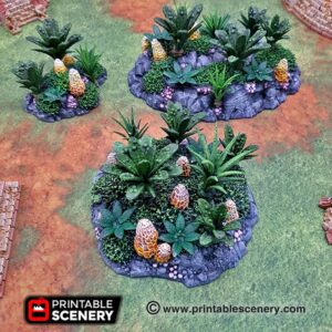 Printable Scenery - Alien Jungle Clusters