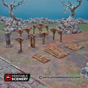 Printable Scenery - Scaffolding & Support Columns