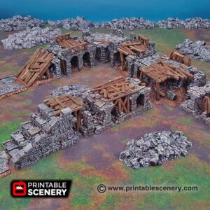 Printable Scenery - Ruined Bridge Spans