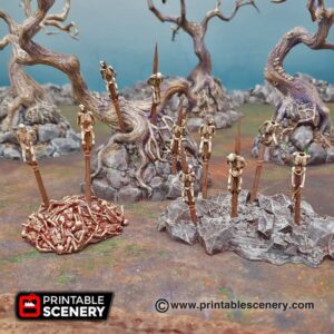 Printable Scenery - Impaled Skeletons