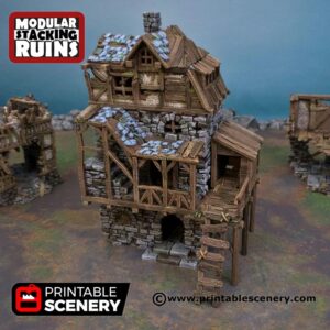 Printable Scenery - Ruined Gatehouse East Wing