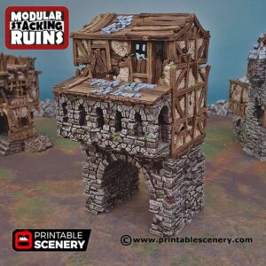 Printable Scenery - Ruined Gatehouse Entrance