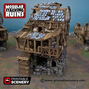 Printable Scenery - Ruined Gatehouse West Wing