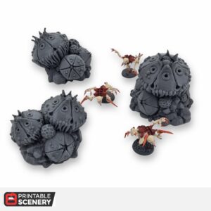 Sci-fi grimdark wargaming terrain – 28mm 3D printed battlefield scenery by The Artificers Forge