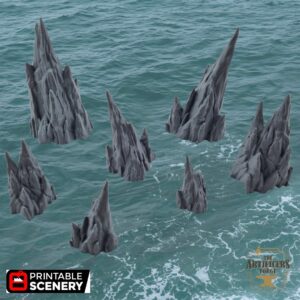 Printable Scenery - Jagged Rocks