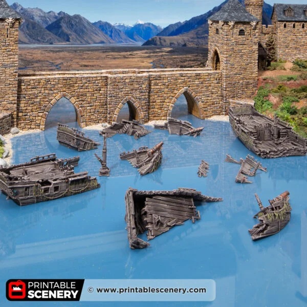 Printable Scenery - Sunken Wrecks