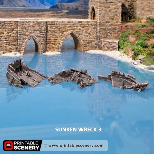 Printable Scenery - Sunken Wrecks