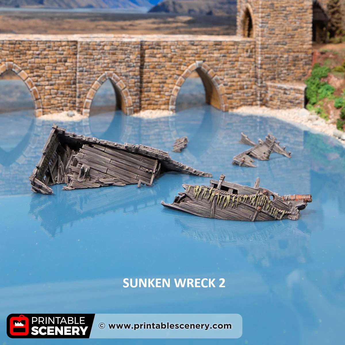 Printable Scenery - Sunken Wrecks