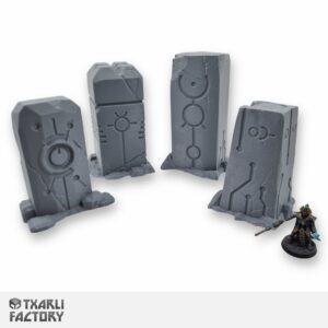 Sci-fi grimdark wargaming terrain – 28mm 3D printed battlefield scenery by The Artificers Forge